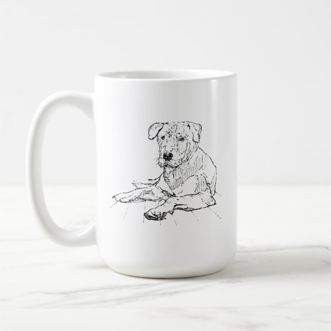 Rottweiler-mugg – minimalist kaffemugg (Vänster)