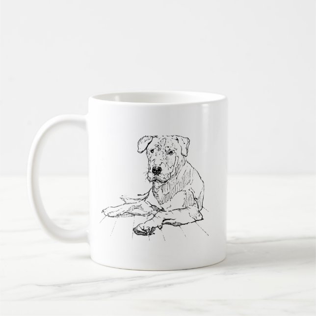 Rottweiler Mugg – Minimalistisk Kaffemugg (Vänster)