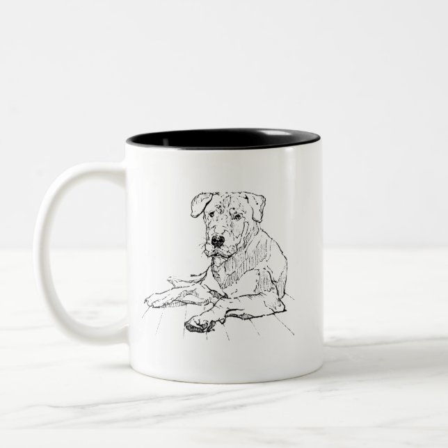 Rottweiler Mugg – Minimalistisk Kaffemugg (Vänster)