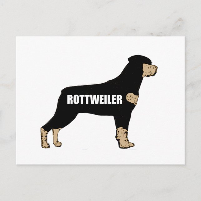Rottweiler namn silo black och tan vykort (Framsida)