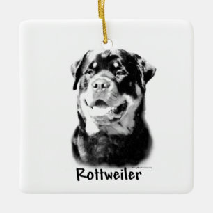 Rottweiler-nyckelkedjan för träkol julgransprydnad keramik