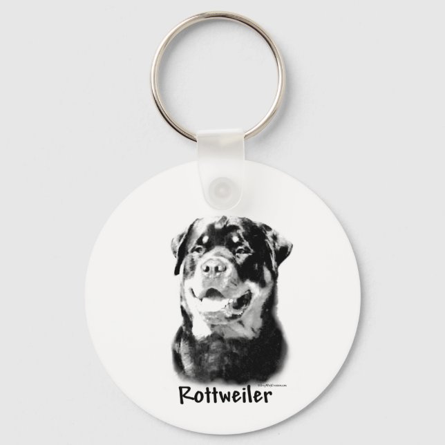 Rottweiler-nyckelkedjan för träkol nyckelring (Framsida)