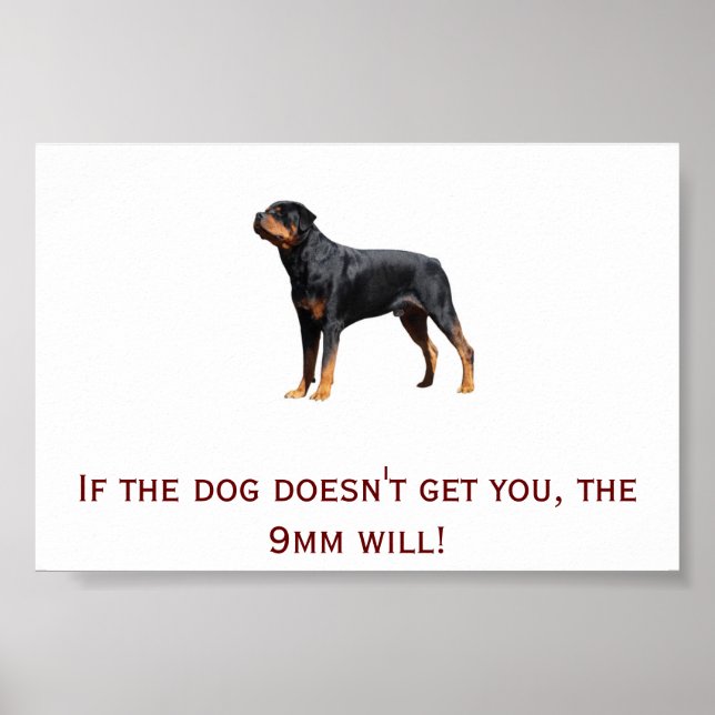 Rottweiler och 9 mm poster (Framsidan)
