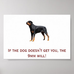 Rottweiler och 9mm poster