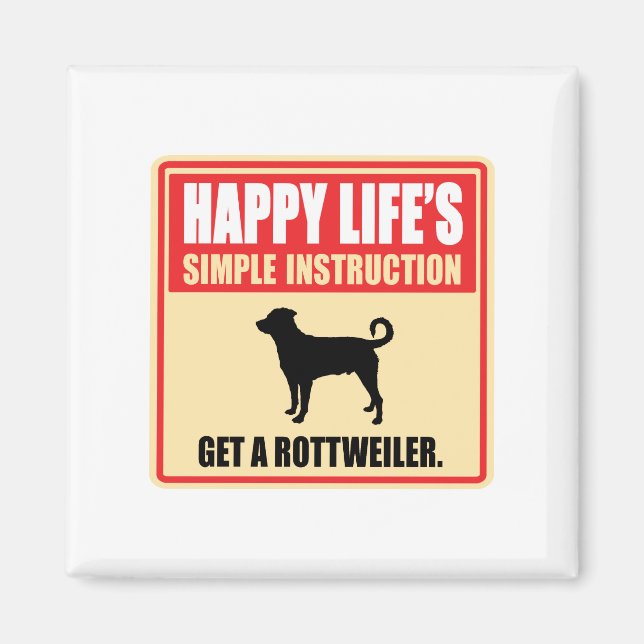 Rottweiler (Odockad Svan) Magnet (Framsidan)