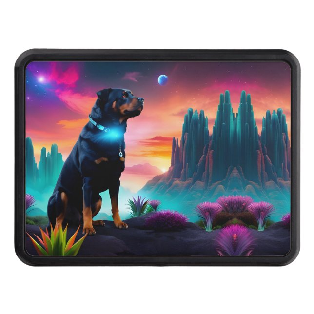 Rottweiler på en Alien World Dragkroksskydd (Framsidan)