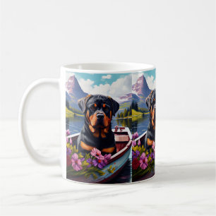 Rottweiler på en Paddle: En scen Äventyr Kaffemugg