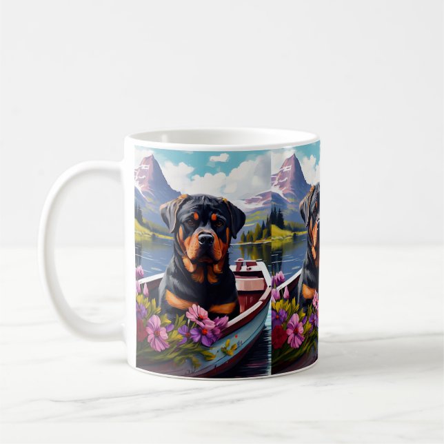 Rottweiler på en Paddle: En scen Äventyr Kaffemugg (Vänster)