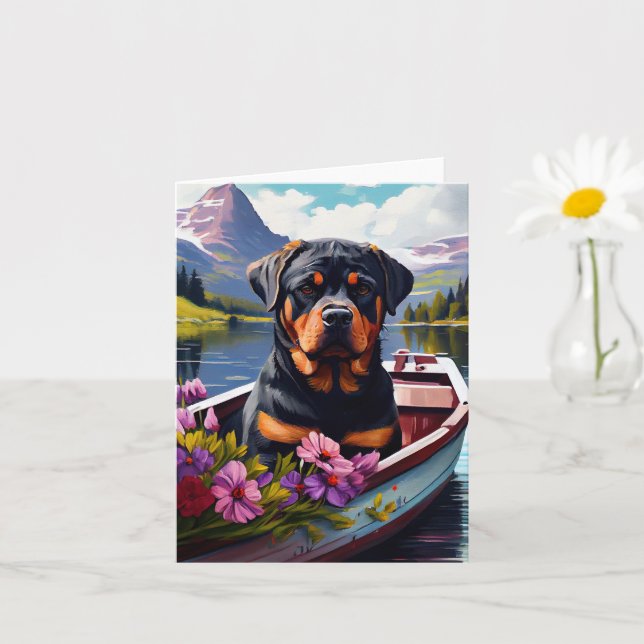Rottweiler på en Paddle: En scen Äventyr Kort (Liten växt)