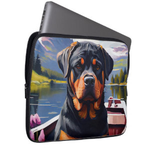 Rottweiler på en Paddle: En scen Äventyr Laptop Fodral