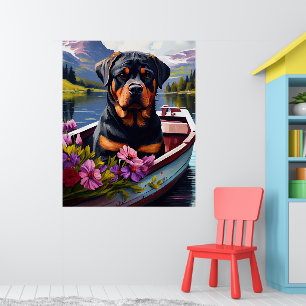 Rottweiler på en Paddle: En scen Äventyr Poster