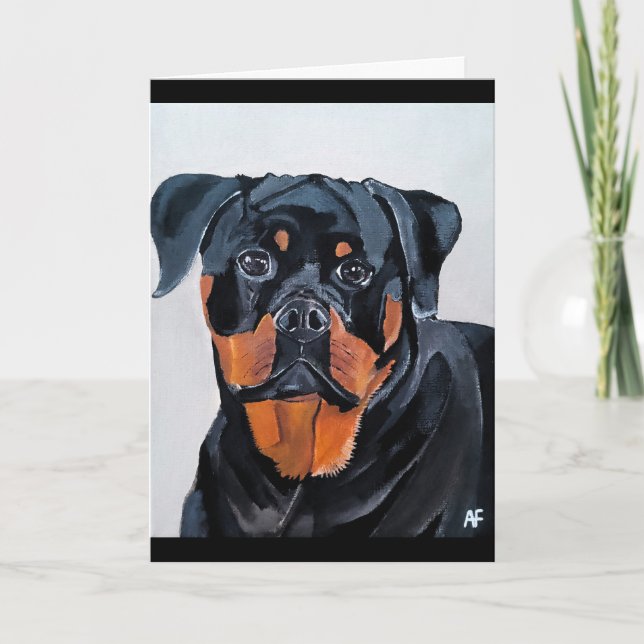 Rottweiler Painting av Alfred Fox Kort (Framsida)