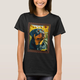 Rottweiler Painting Solros Flower Mamma Women Flo T Shirt