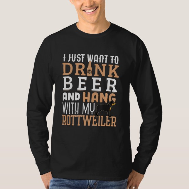 Rottweiler Pappa Funny Fars dag Rottie Hund Beer T Shirt (Framsida)