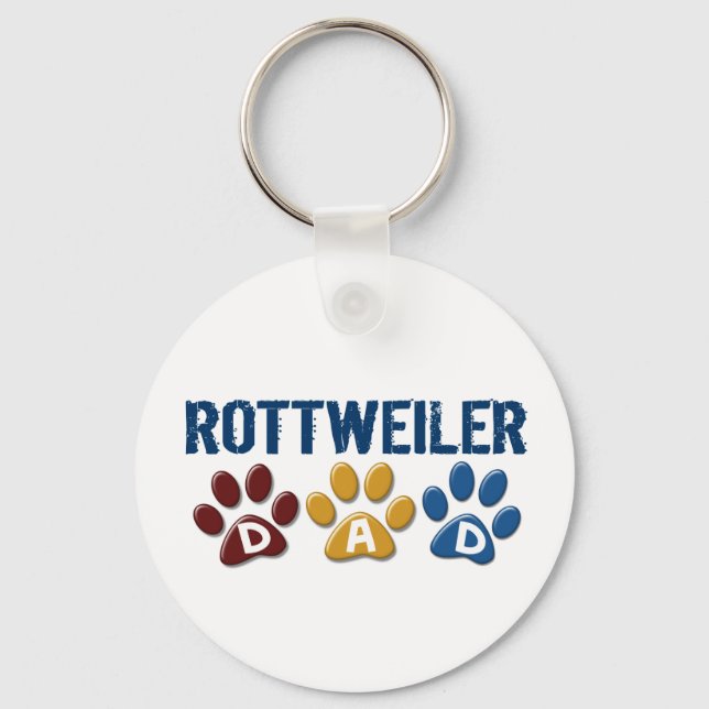 ROTTWEILER Pappa Paw Skriv ut 1 Nyckelring (Framsida)