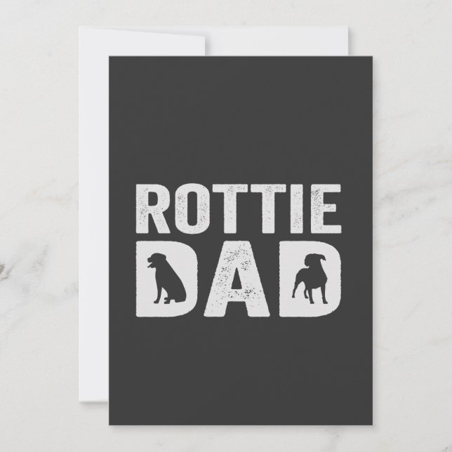Rottweiler Pappa Roligt Fars Dag Rottie Hund Prese Inbjudningar (Framsida)