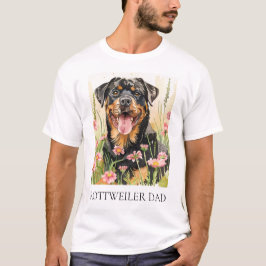 Rottweiler Pappa T-Shirt – Watercolor present till