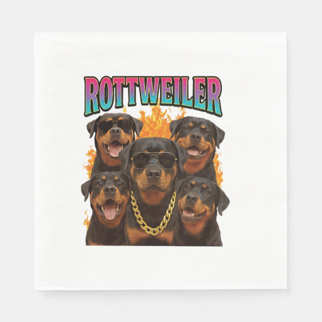 Rottweiler  pappersservett (Framsidan)
