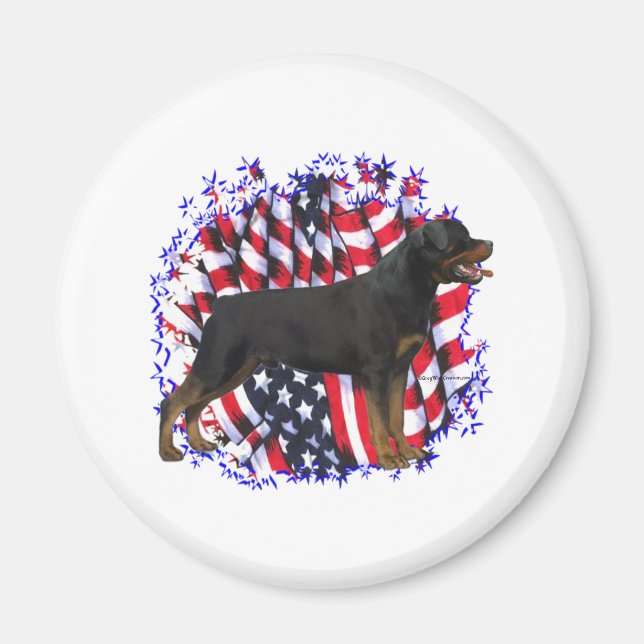 Rottweiler Patriot Magnet (Framsidan)