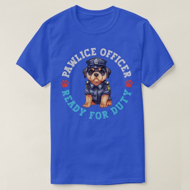 Rottweiler Pawlice Officer T Shirt (Design framsida)