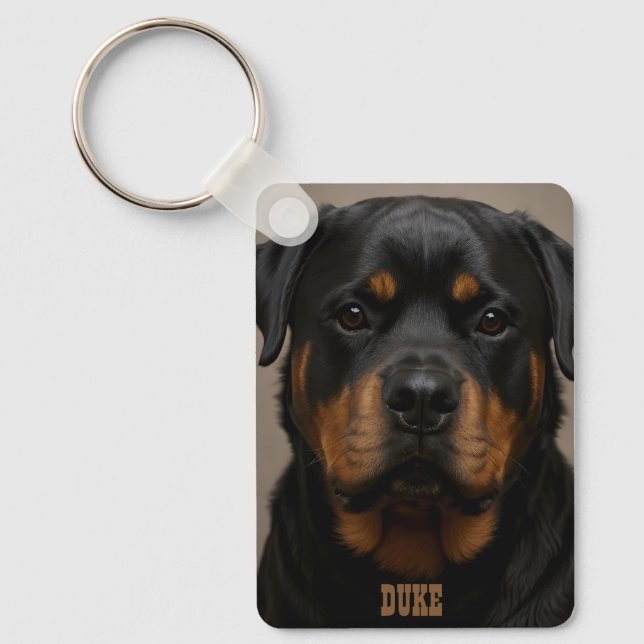 Rottweiler Personalized Photo Name Nyckelring (Framsida)