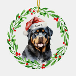 Rottweiler-Personligen Monogram Namn Julgransprydnad Keramik