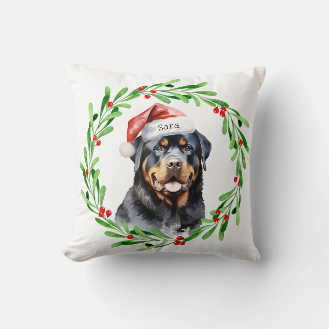 Rottweiler-Personligen Monogram Namn Kudde (Framsida)