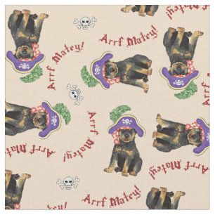 Rottweiler Pirat Fabric Tyg
