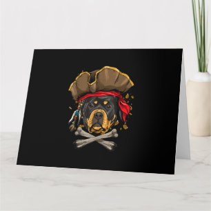 Rottweiler Pirat Hund Halloween Jolly Roger Gift. Kort