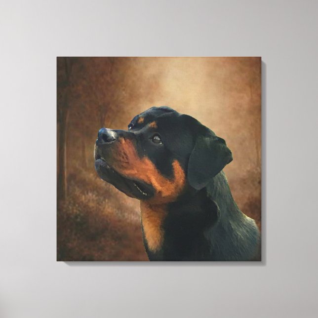 Rottweiler plaque canvastryck (Framsida)