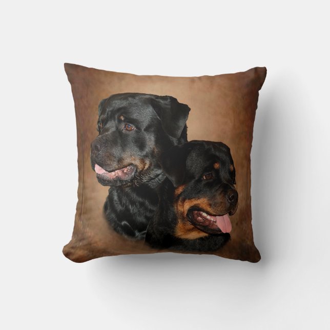 Rottweiler polyesterdekorativ kudde (Framsida)