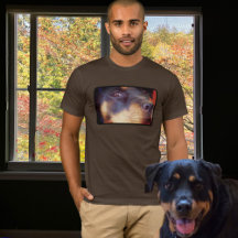 Rottweiler Porträtt 1-kortplatsmall T-Shirt
