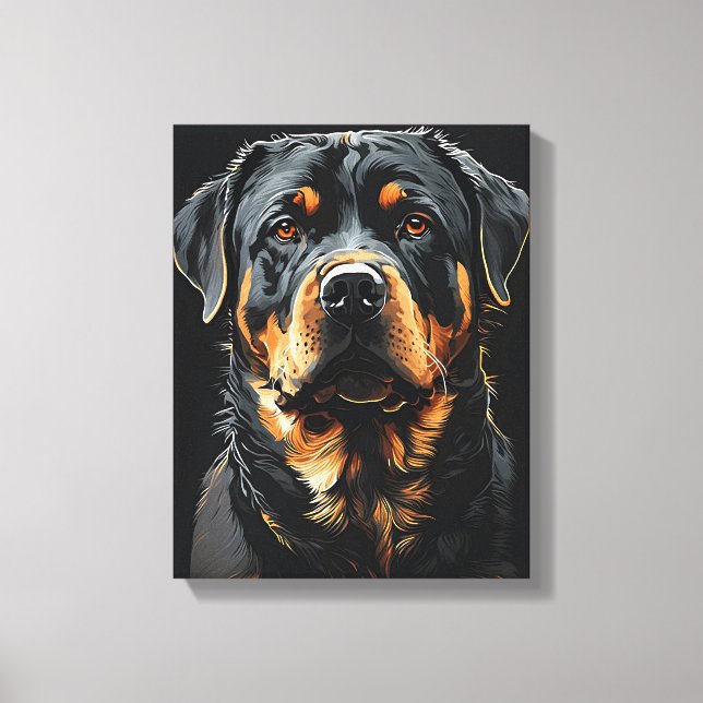 Rottweiler porträtt canvastryck (Framsida)