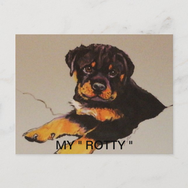 ROTTWEILER POSTCAR VYKORT (Framsida)