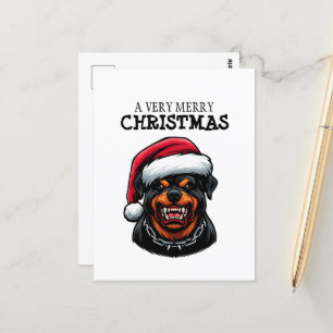 ROTTWEILER POSTCARD FOR CHRISTMAS VYKORT