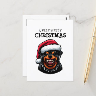 ROTTWEILER POSTCARD FOR CHRISTMAS VYKORT
