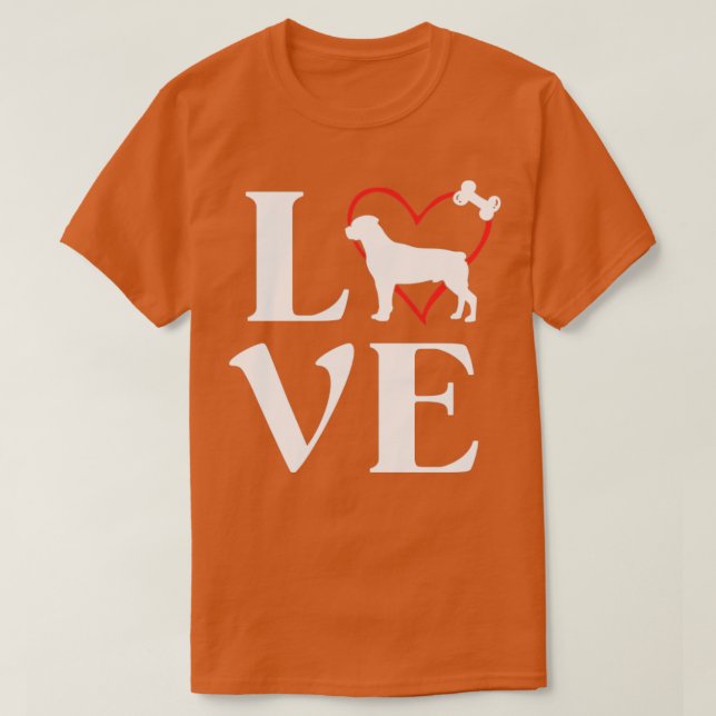 Rottweiler presenterar Kärlek Hundar Tshirts för k (Design framsida)