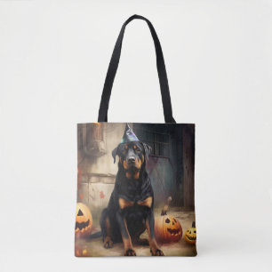 Rottweiler Pumpak Halloween Skräckinjagande Tygkasse