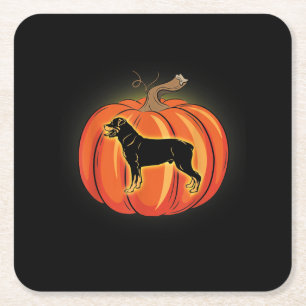 Rottweiler Pumpkin Halloween Costume Hund älskare Underlägg Papper Kvadrat