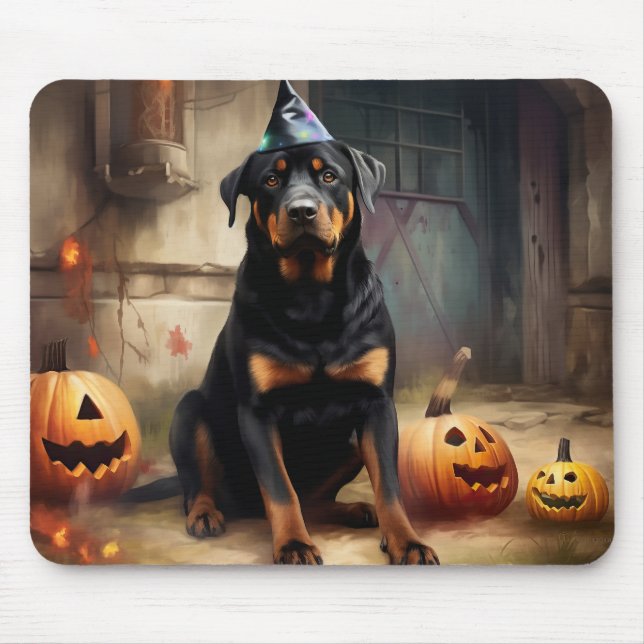 Rottweiler Pumpkins Halloween Scary Musmatta (Framsidan)