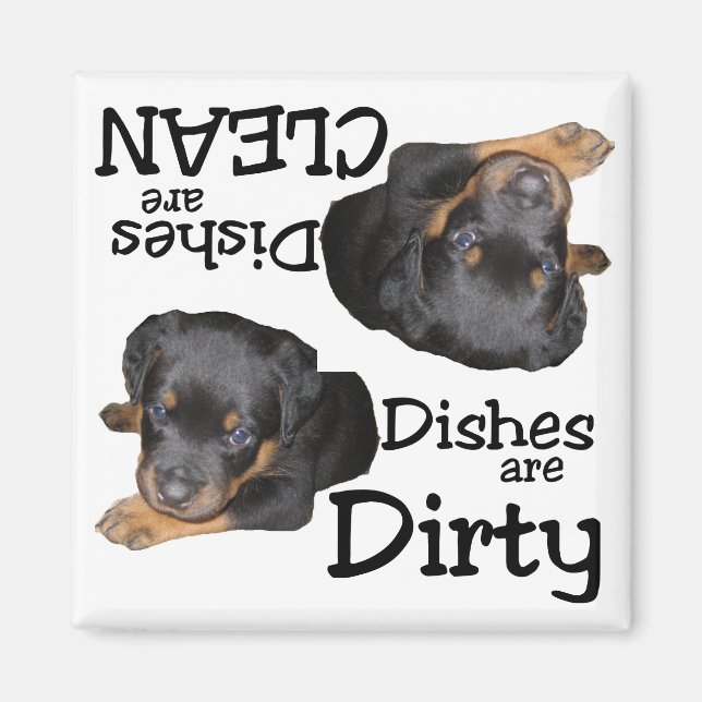 Rottweiler Puppy Älskare Dishwasher Magnet (Framsidan)