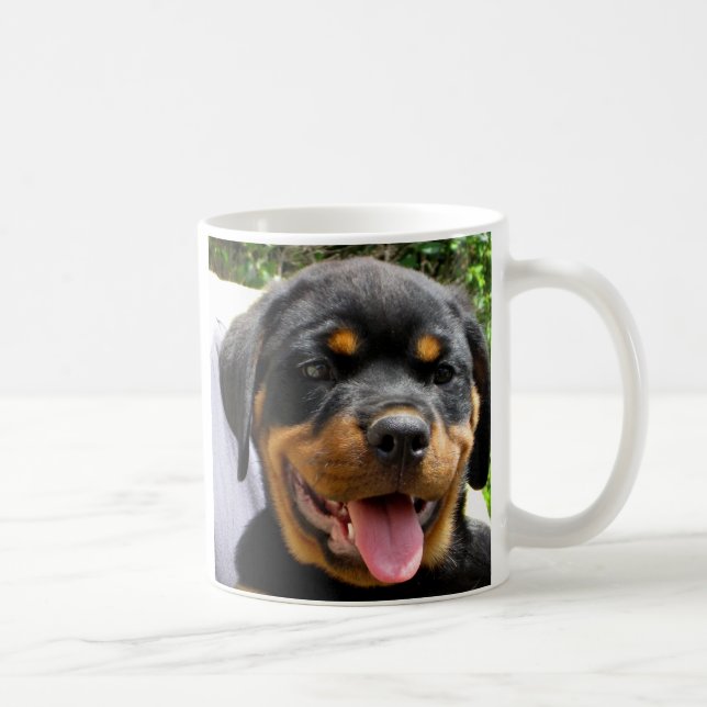 Rottweiler puppy ansikte Hund Cute Kaffemugg (Höger)