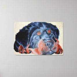 Rottweiler Puppy Artistic Pet Porträtt Canvastryck