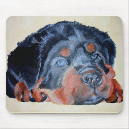 Rottweiler Puppy Artistic Pet Porträtt Musmatta