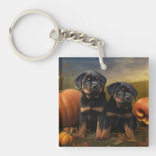 Rottweiler Puppy Autumn Delight Pumpkin