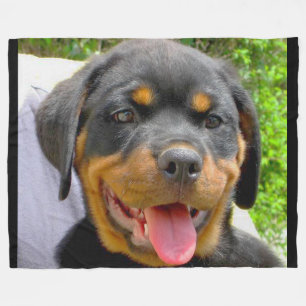 Rottweiler Puppy Fley Blanket Fleecefilt