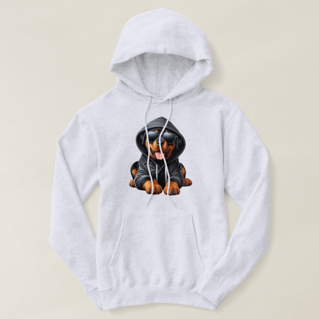 Rottweiler Puppy in Hooded Sweatshirt (Design framsida)