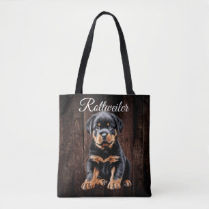 Rottweiler Puppy Tote Bag Tygkasse