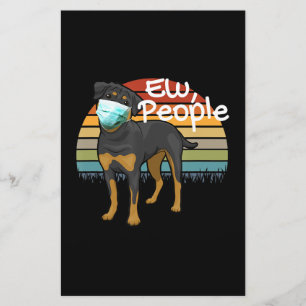 Rottweiler Puppy with Mask - Ew People -Rottweiler Brevpapper