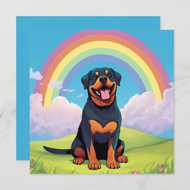 Rottweiler Rainbow Bridge Anpassningsbar Hund Namn (Fram/baksida)